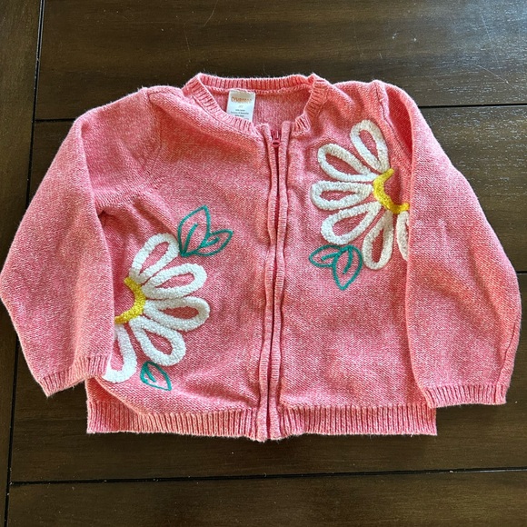 Pink Cardigan with Floral Design - Picture 1 of 2